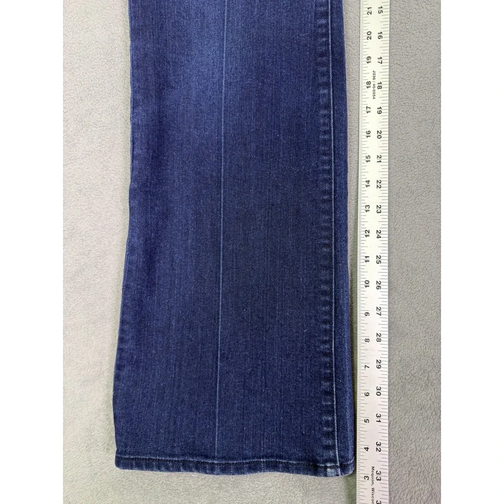 Ann Taylor Loft Jeans Womens 14 Blue Dark Wash Mid Rise Curvy Flare Stretch